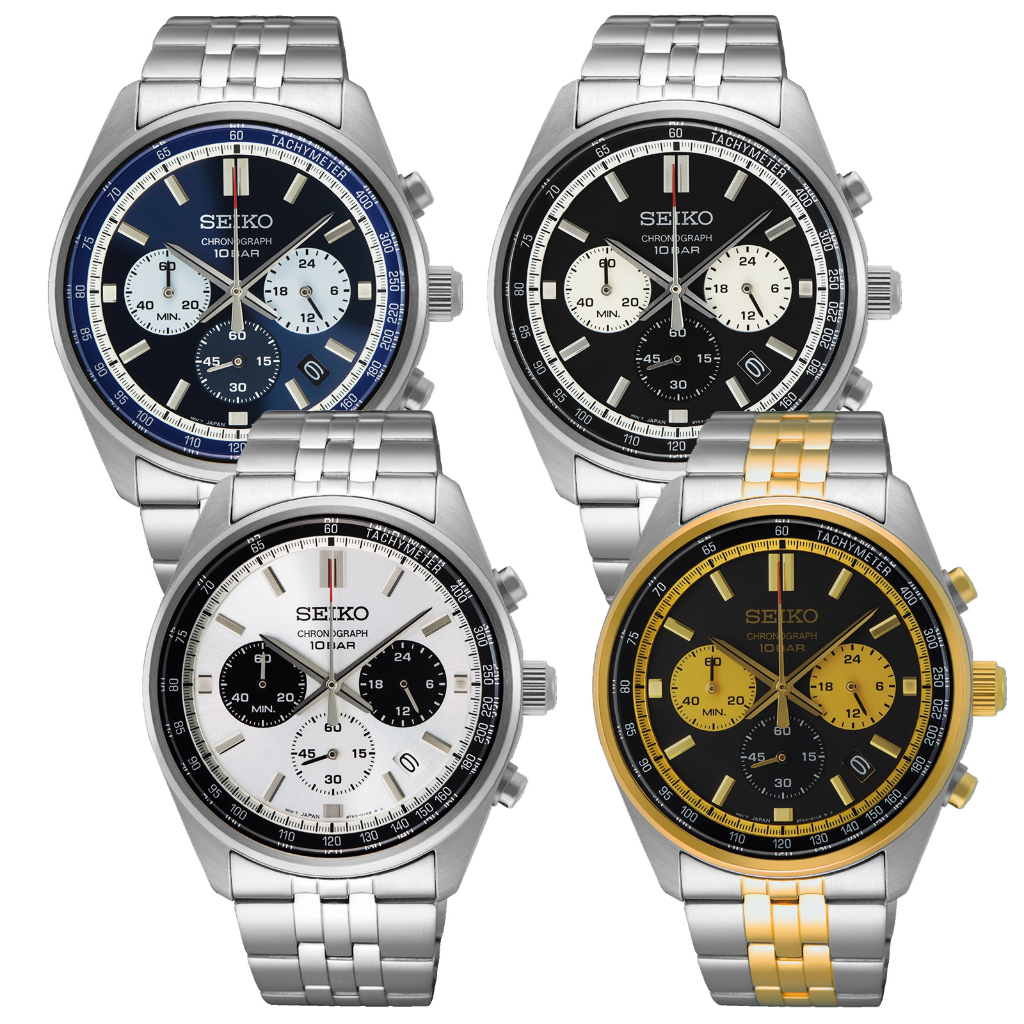 SEIKO 精工 CS系列 熊貓計時錶 41.5mm 四款可選 （SSB427P1／SSB429P1／SSB425P1）