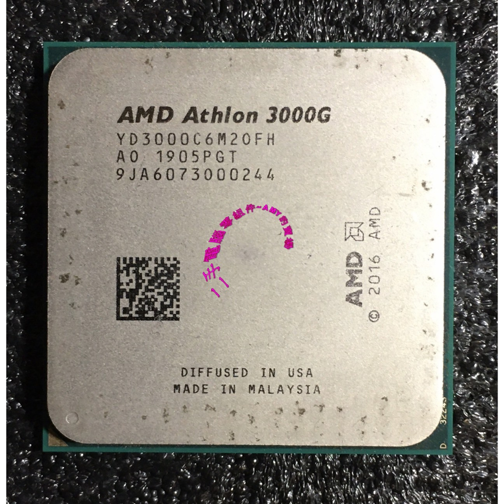 AMD Athlon™ 3000G 處理器 (搭載 Radeon™ 顯示卡)；Socket:AM4