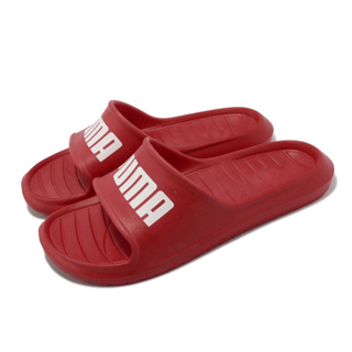 Puma 防水 拖鞋 男 女 拖鞋 運動 拖鞋 橡膠 厚底 情侶鞋 一體成形 輕量 紅色 37482310