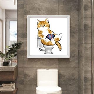 【桃園出貨🔥】日式貓咪掛畫 現代裝飾畫 無框畫 客廳背景牆可愛餐廳卡通房間牆面廁所衛生間裝飾畫 北歐風裝飾畫