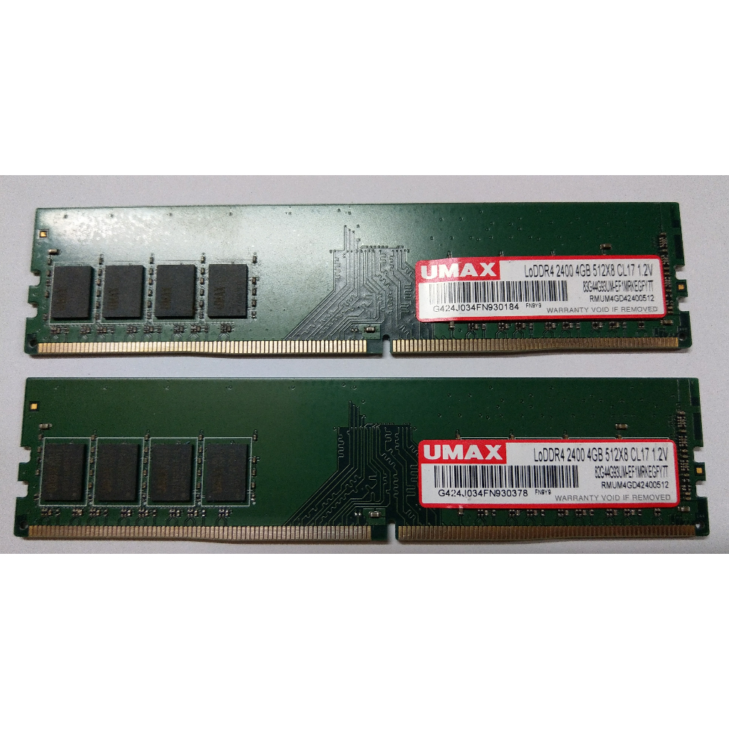 含稅 終身保固 UMAX DDR4 2400 4G 4GB 單面顆粒 07R401