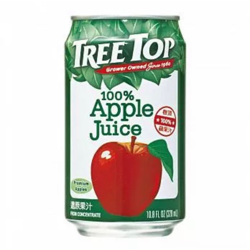 罐裝 100%蘋果汁 樹頂純蘋果汁 320ml