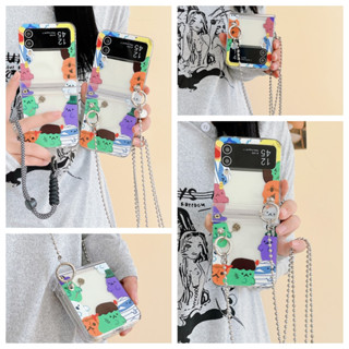 三星保護殼 韓風南瓜怪獸手繩 Samsung Galaxy 三星z flip3 4 5防摔殼 三星z flip6 手機殼