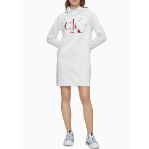 【Calvin Klein Jeans】運動長袖帽T洋裝（白色、M號*1）- CJ1D9431