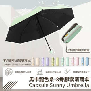 馬卡龍色系-8骨膠囊晴雨傘 薰衣草紫(附膠囊收納盒)