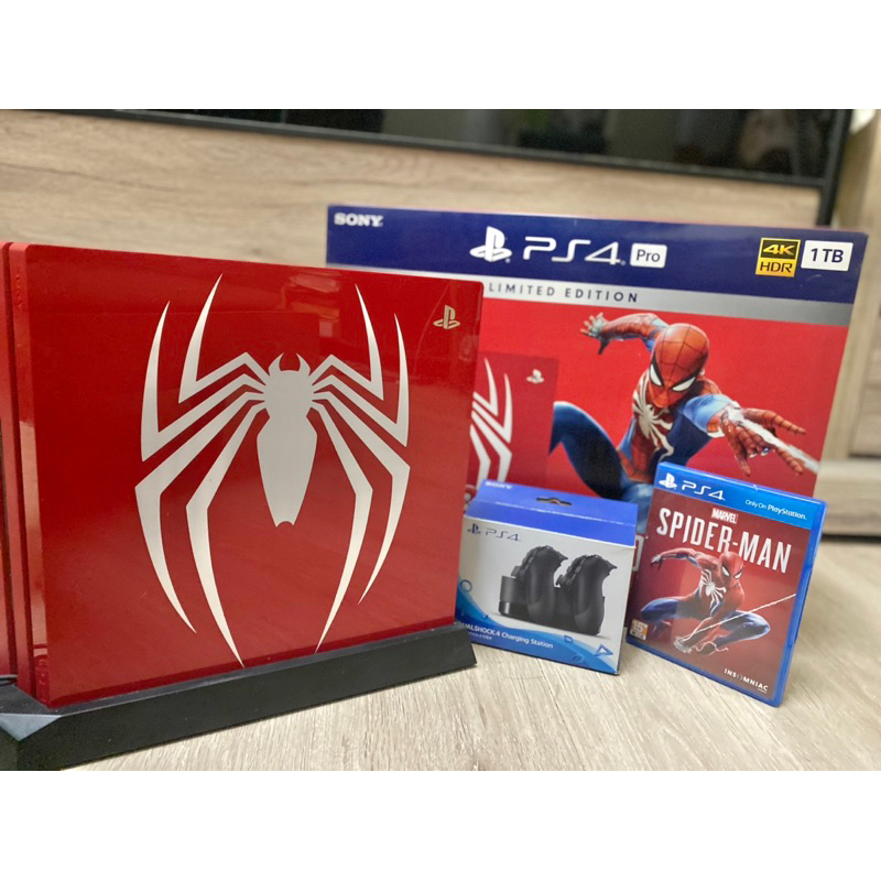 PS4 PRO 1TB蜘蛛人同捆機外加送一堆有的沒的