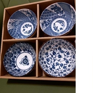 全新 日式瓷碗 青花瓷碗 陶瓷碗 飯碗 筷子 和風餐具