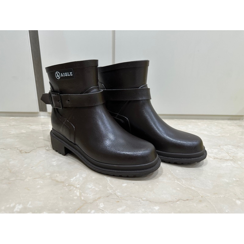 AIGLE 短筒雨鞋 雨靴 咖啡色 35號