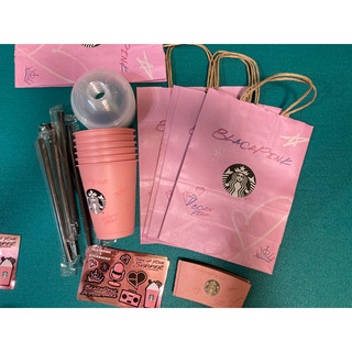 妞妞小舖 星巴克 starbucks black pink 貼紙 bp 冷水杯 吸管杯 提袋 杯套 星冰樂 限量