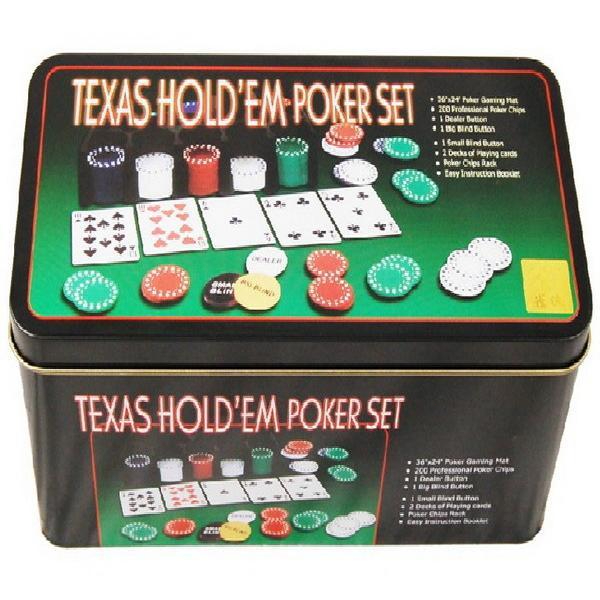 【現貨快發】200片德州撲克21點鐵盒籌碼套裝200籌碼+莊+撲克+21點桌布