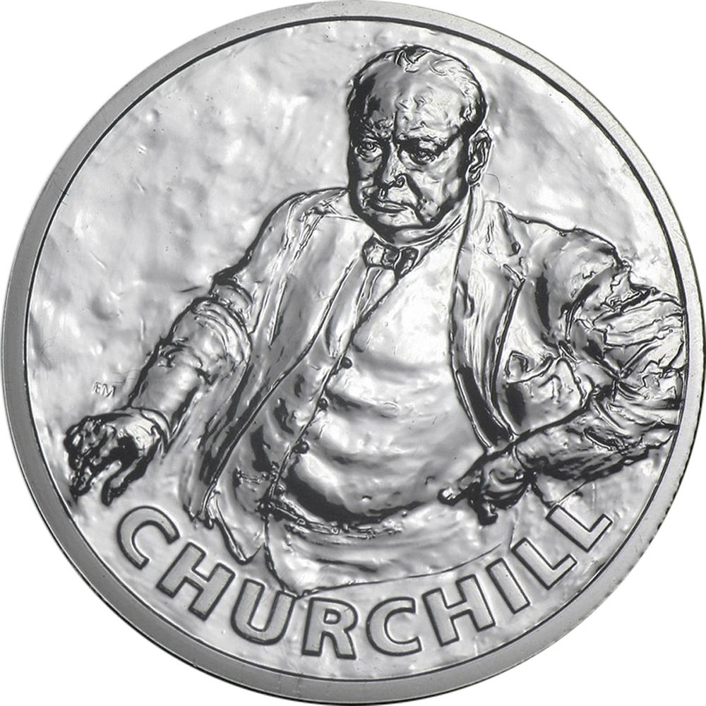 邱吉爾 逝世50週年 .999銀幣 英國首相 紀念幣 硬幣 名人偉人 二戰一戰 最黑暗的時刻 政治人物 影集王冠英國女王