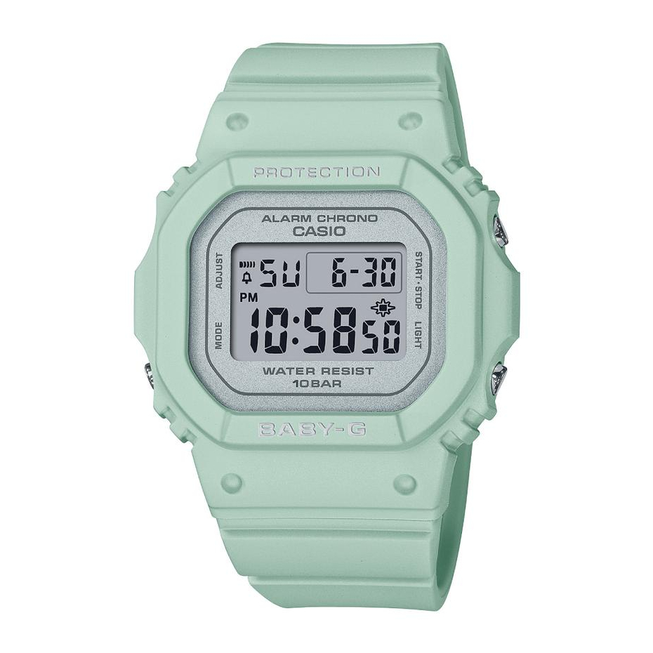 【CASIO】Baby-G  經典方型 粉綠色數位電子女錶 BGD-565SC-3 台灣卡西歐公司貨保固一年