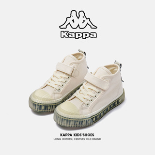 Kappa卡帕男女童高幫帆布板鞋 2023新款 中大童休閒鞋 范錫童鞋