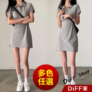 【diff】韓版復古小眾翻領修身顯瘦小個子連衣裙 短裙 連身裙 短袖上衣 女裝 衣服 套裝 顯瘦上衣【s266】