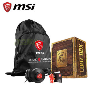 【DreamShop】原廠 MSI 微星 尊爵限定電競大禮包(電競耳機+龍魂束口袋+微星鑰匙圈(全新盒裝)
