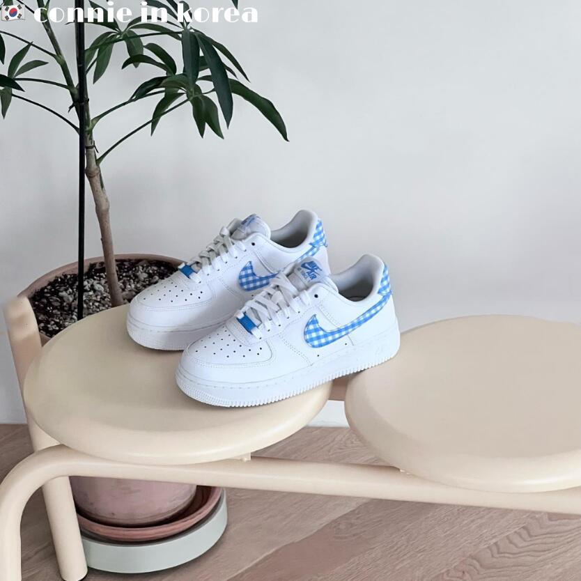 🇰🇷熱銷 Nike Air Force 1 LOW 格子佈 空軍一號 白藍 格子 白紅 休閒鞋 DZ2784-100