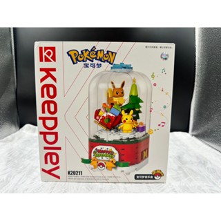 正版 寶可夢 歡樂聖誕音樂盒 皮卡丘 伊布 QMAN 啟蒙 積木 Keeppley 神奇寶貝 POKEMON