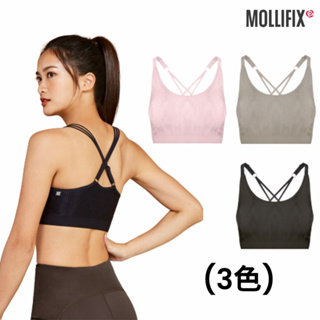 Mollifix 瑪莉菲絲 A++ 微光星芒美背浮托BRA_3色 (黑/淡粉/褐)、瑜珈服、無鋼圈、運動內衣
