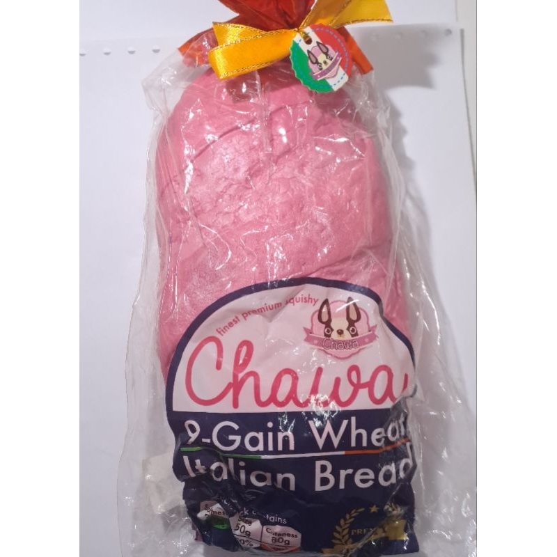 *稀有絕版 Chawa 粉紅麵包squishy 粉紅法國麵包軟軟 草莓 squishy  慢回彈