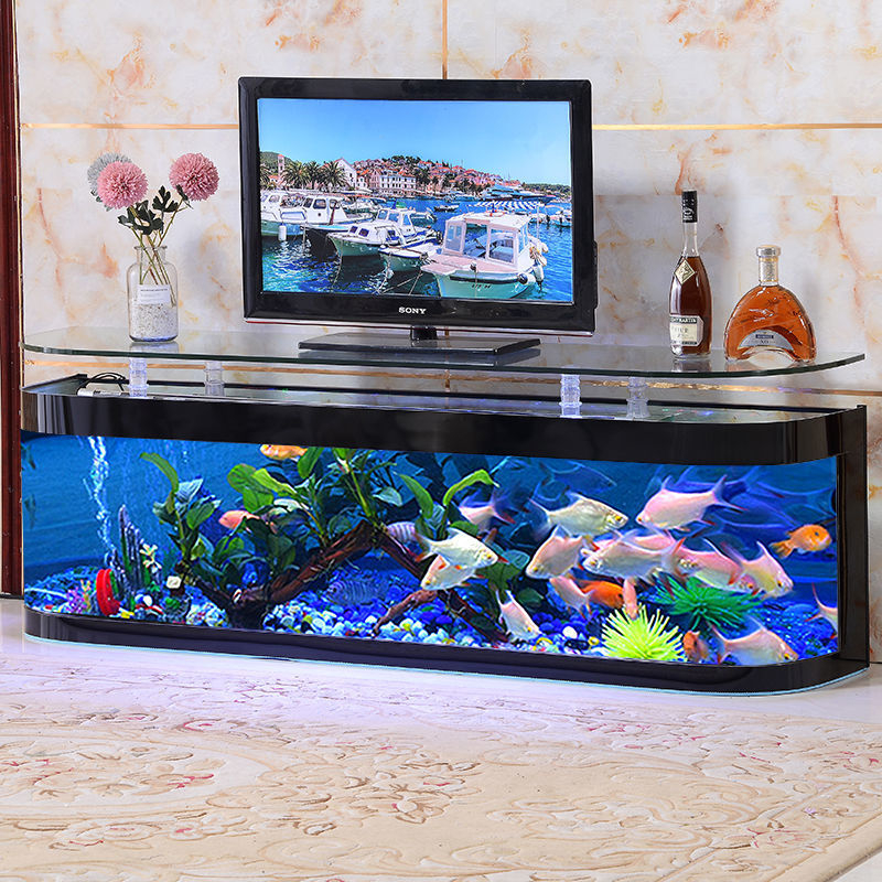 歐式電視櫃魚缸客廳家用中大型1米2米現代簡約水族箱落地玻璃