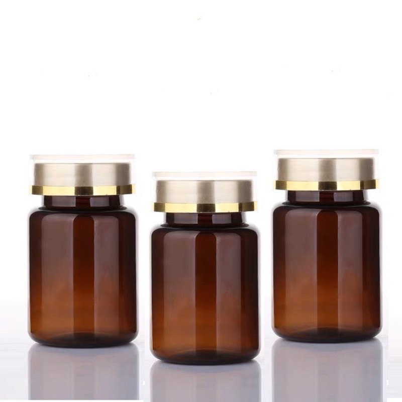 隔日到貨【罐老闆】80ML 棕色 透明色 高檔 特級PET避光罐 半透 安全蓋 皇冠蓋 分裝瓶 藥瓶 藥罐  保健食品罐