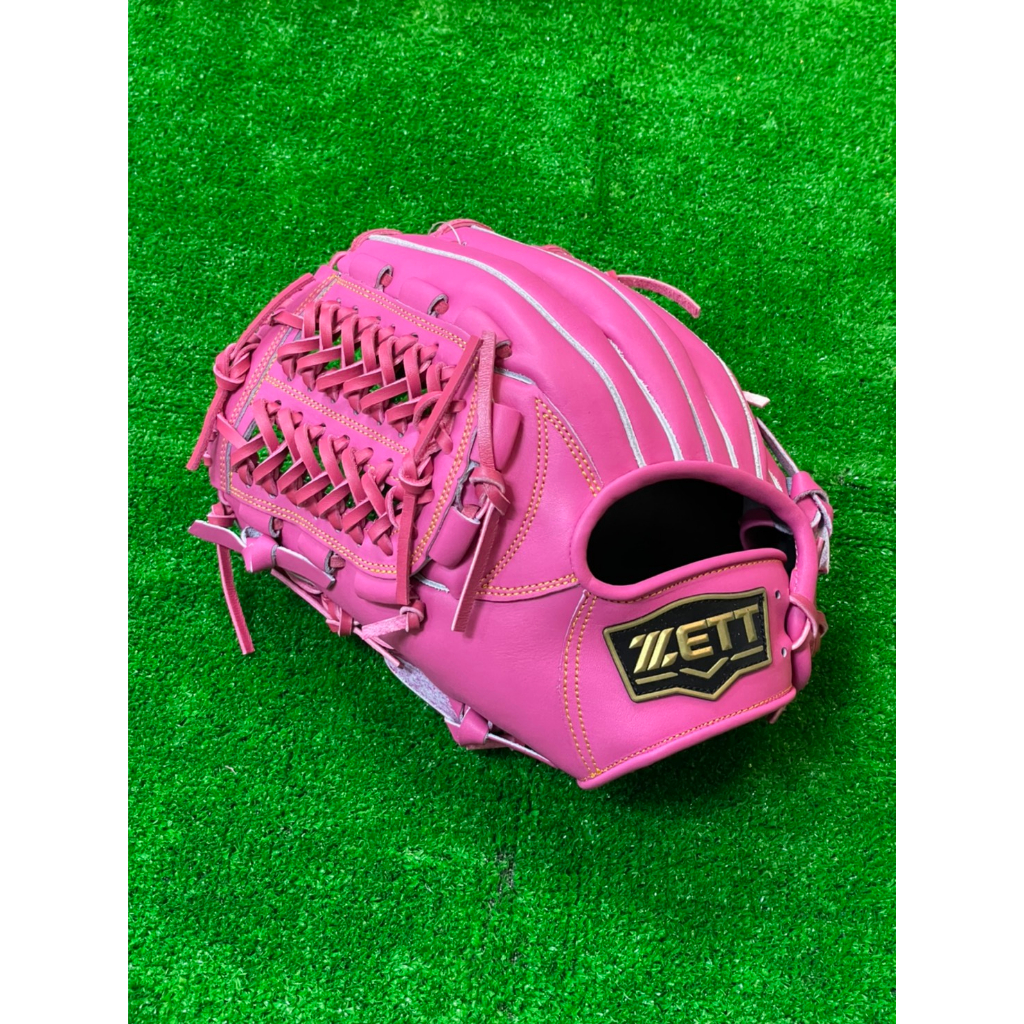 棒球世界ZETT SPECIAL ORDER 訂製款棒壘球手套特價內野網L7檔12吋粉紅色反手用