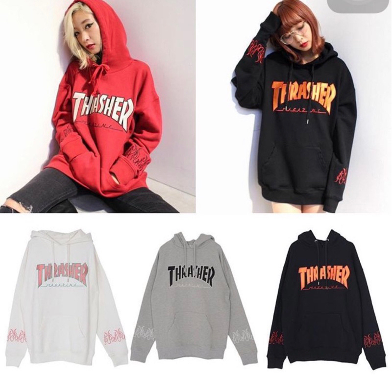 THRASHER FLAME HOODIE 帽T 黑色