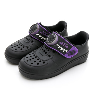 兒童鞋 【Marvel 漫威】黑豹 童輕量電燈洞洞鞋-黑紫/MRKG36310