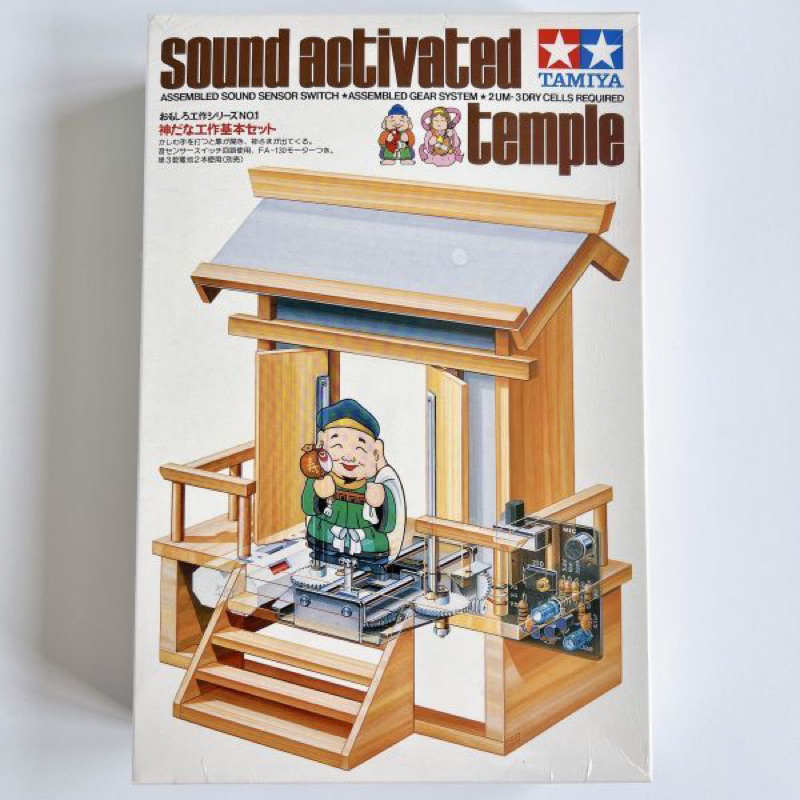 《1980神壇手工藝基本套裝》TAMIYA田宮「工藝幽默系列」模型 絕版收藏品  71001 聲控寺廟 日本神社