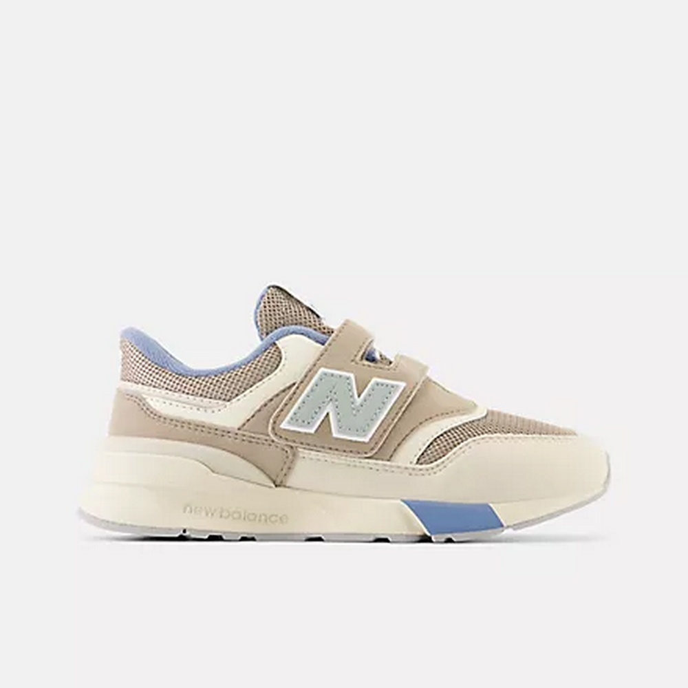 NEW BALANCE 休閒鞋 運動鞋 997系列 魔鬼氈 麂皮 童鞋 中大童  卡其色 藍 白 PZ997RBC-W