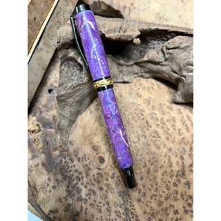紫色楓木瘤穩定木原木手工鋼筆