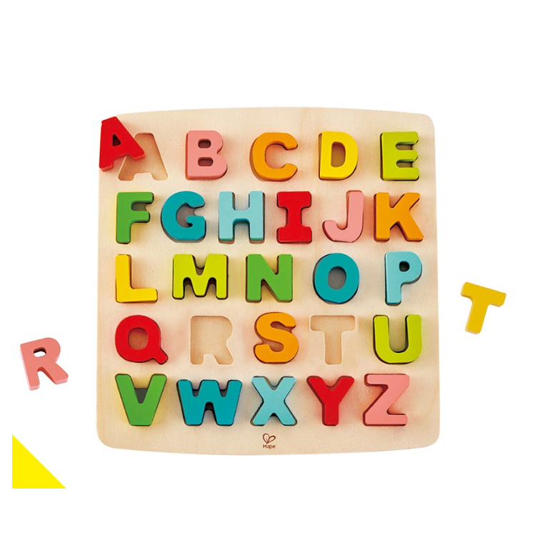 【德國Hape】大寫英文字母手抓板認知拼圖 學齡前 早教玩具 兒童安全玩具 小朋友玩具 益智玩具