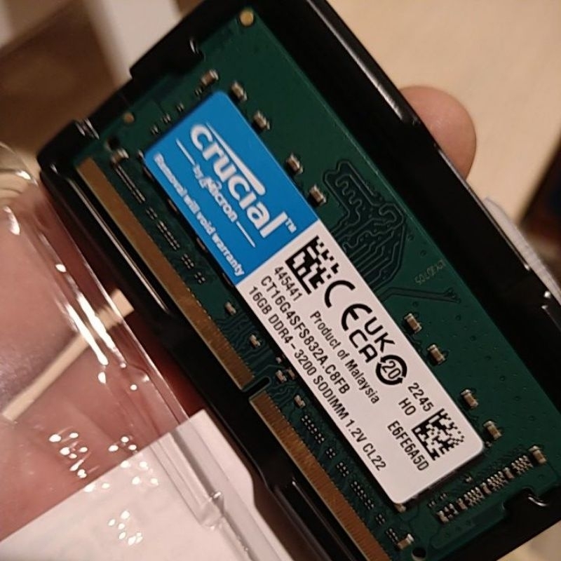 〔▔へ ▔“  «凸»　Micron 美光  Crucial  DDR4  3200 16GB  筆電記憶體