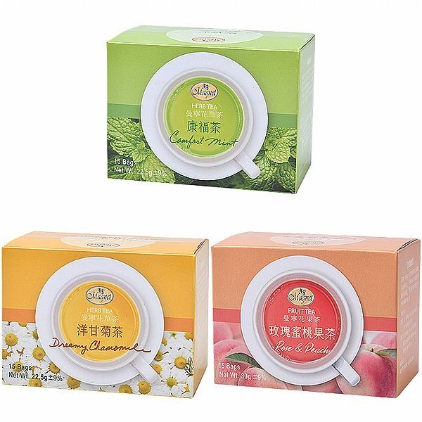 Magnet 曼寧 康福茶／洋甘菊茶／玫瑰蜜桃果茶(15包入／盒) 茶包 款式可選【小三美日】 DS016216