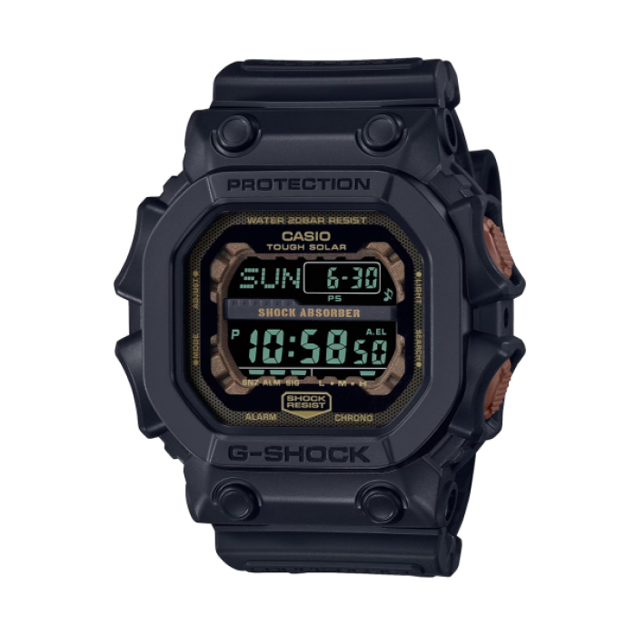 【CASIO G-SHOCK】粗曠鏽鐵意象雙顯休閒運動腕錶-鐵鏽黑/GX-56RC-1/台灣總代理公司貨享一年保固