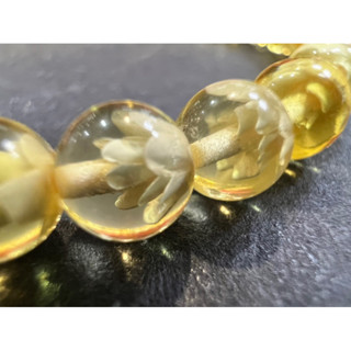 SaYos 《琥珀蜜蠟》天然 琥珀 蓮花 內雕 手珠 6mm 陰雕 手串