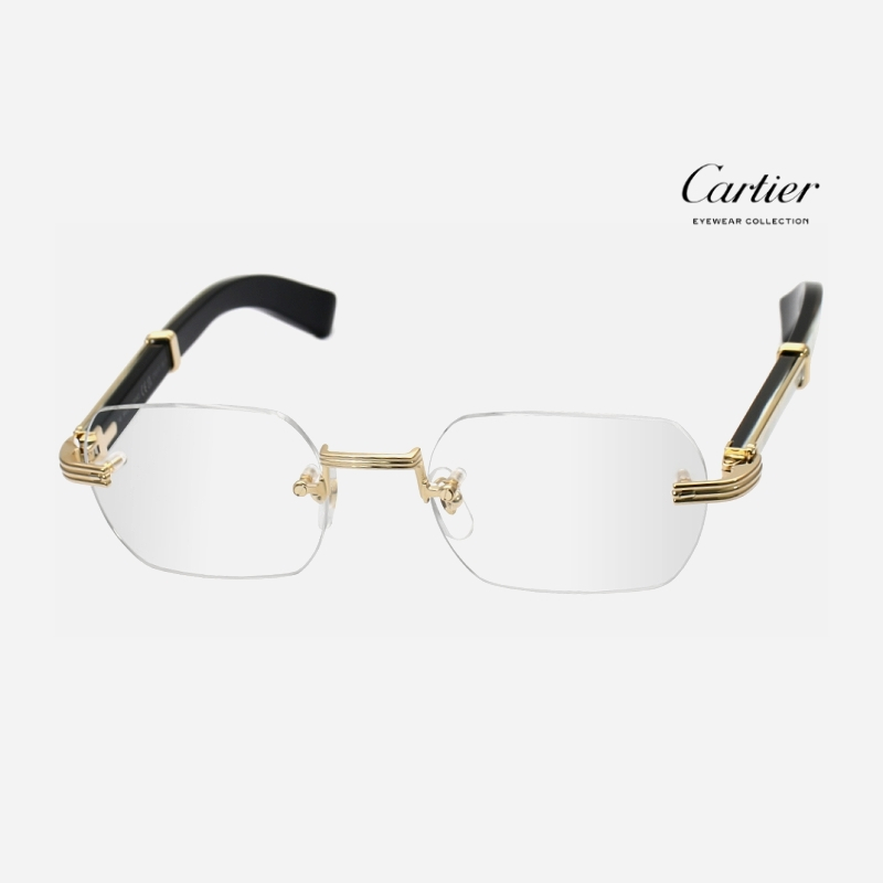 Cartier CT0377O 卡地亞品牌眼鏡｜Première 系列牛角設計商務無框眼鏡 男生品牌眼鏡框【幸子眼鏡】