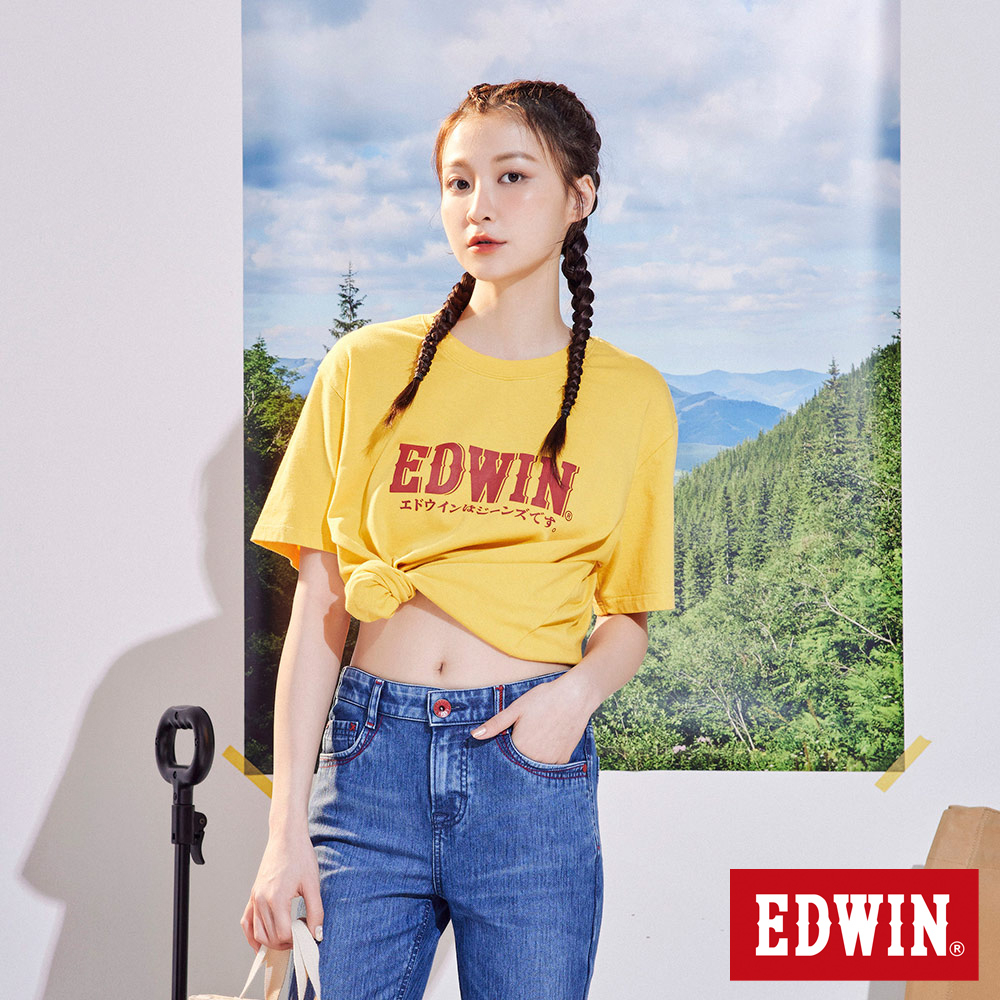 EDWIN 復古LOGO短袖T恤(黃色)-男款
