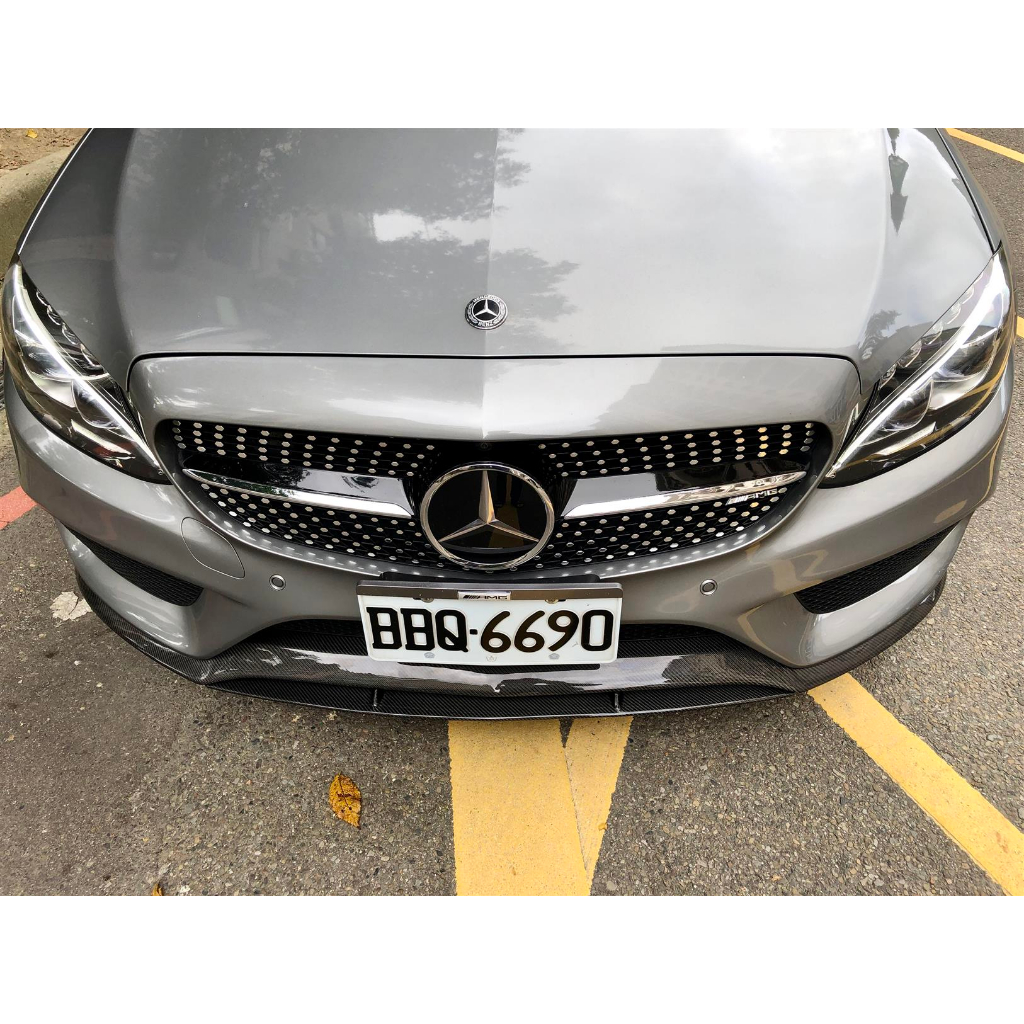 BENZ w205 C300 C250 通用-碳纖維二片式 前下巴-ed1樣式