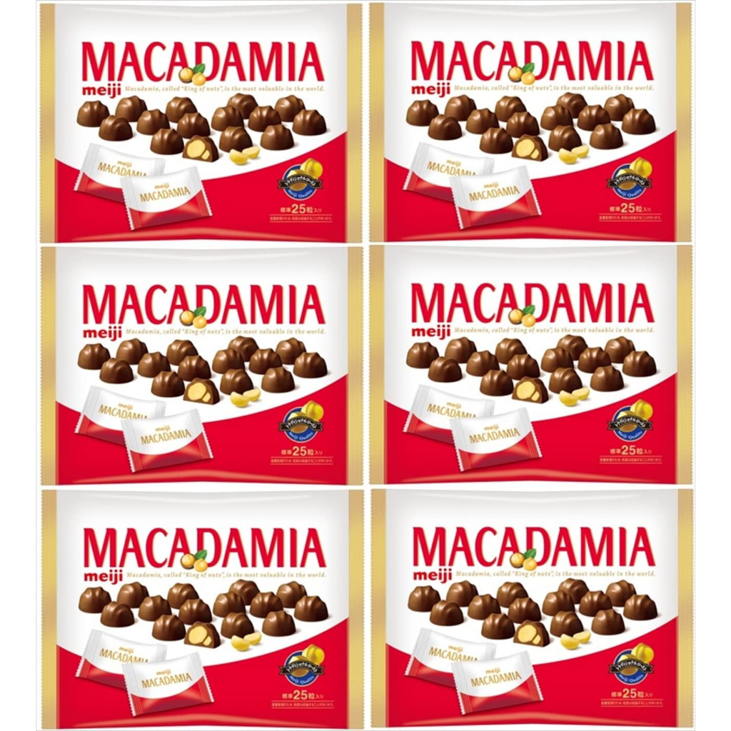 [日本直送]Meiji Macadamia 巧克力，大号 180 克 x 6 块。