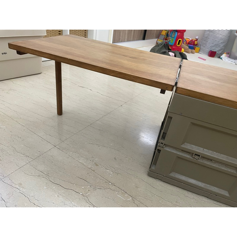 Forest Outdoor硬漢 折疊式收納箱50L 沙色 +延伸桌板