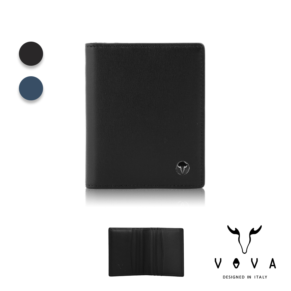 【VOVA】義大利沃汎 高第-II系列薄型名片夾 黑色/深藍 VA126W037BK/NY