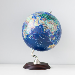 [AR互動款]【SkyGlobe】10吋衛星原貌木質底座立體地球儀《WUZ屋子》地球儀 地圖 教學 擺飾 衛星圖 臺灣製