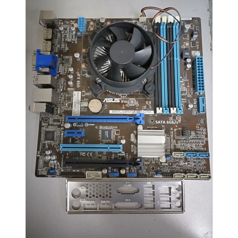 ASUS華碩 B85M-PLUS/BM6AF/DP_MB W/C2 PCH 1150腳位  主機板 : 附檔板+風扇