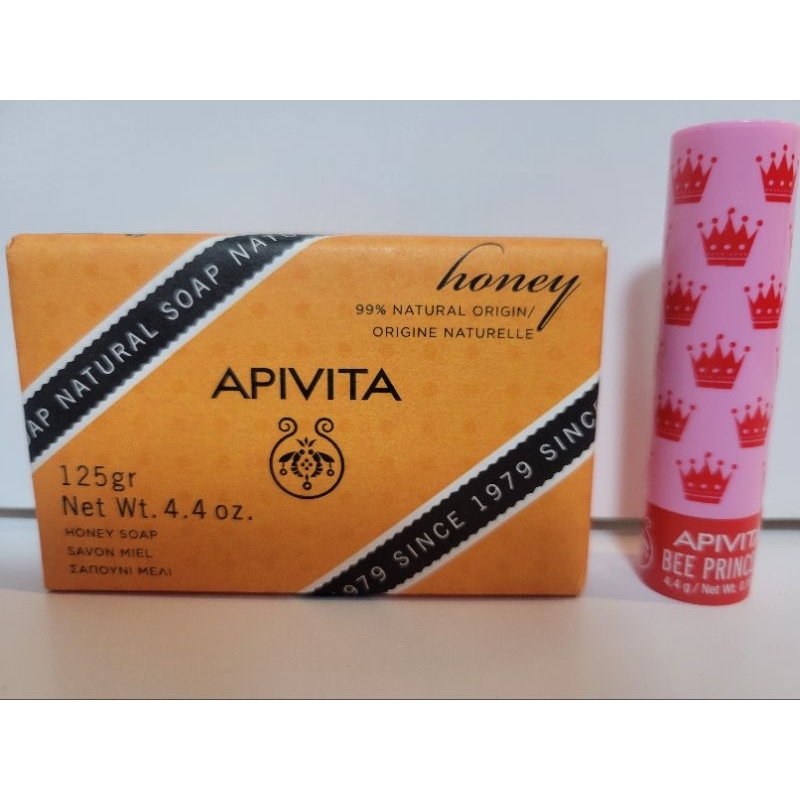 （希臘製現貨）APIVITA 蜂蜜純淨潔膚皂、公主蜂蜜護唇膏