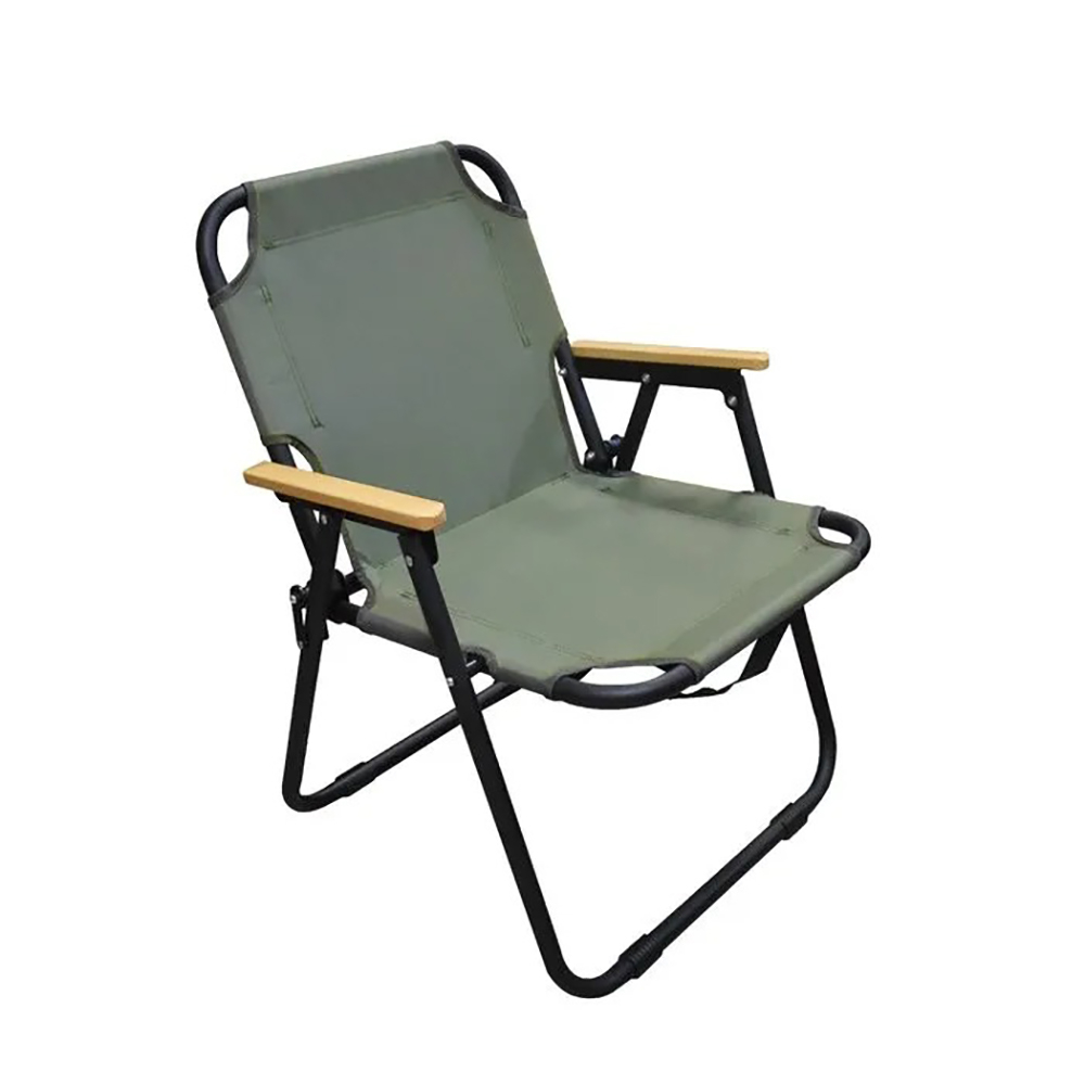 OUTDOORONE 單人折疊露營椅-牛津布系列木製扶手質感絕佳，舒適好坐鐵管骨架，穩固不易搖晃