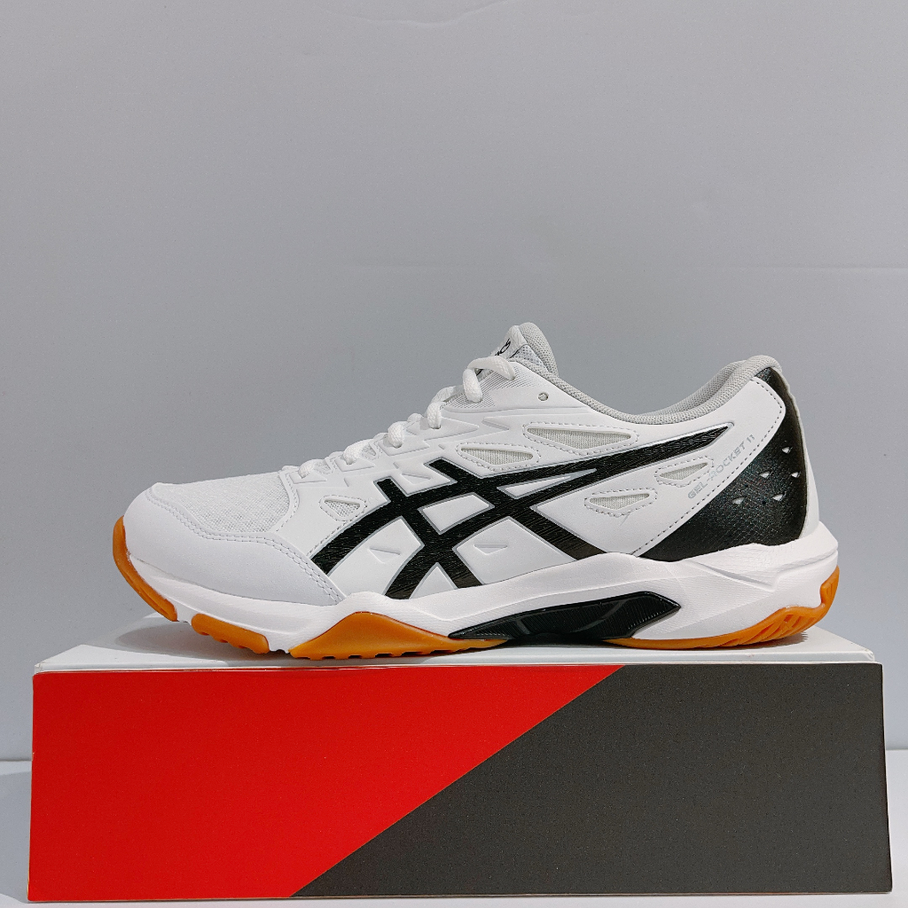 ASICS  GEL-Rocket 11 男女款 白黑 膠底 運動 羽球鞋 排球鞋 1071A091-101