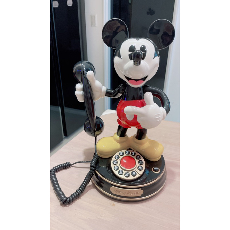 ＊全新＊ 米奇電話擺飾 Mickey復古電話公仔 米老鼠彩色電話公仔 迪士尼玩偶 工業風（無撥打，但有接聽功能）
