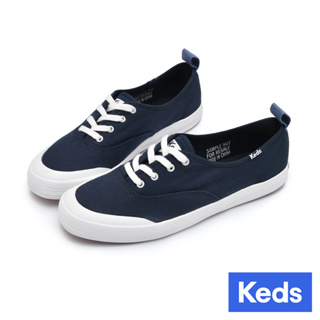 【Keds】CHAMIPON 復古率性帆布綁帶帆布休閒鞋-深藍 (9233W112226)