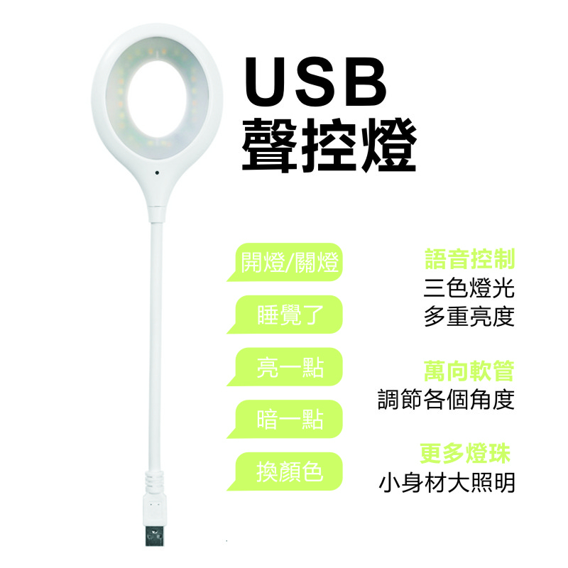 USB智能聲控燈 聲控燈 適用床頭/書桌/廁所 智能語音燈 床頭燈 小檯燈 書桌檯燈 USB小夜燈 USB小檯燈 語音燈